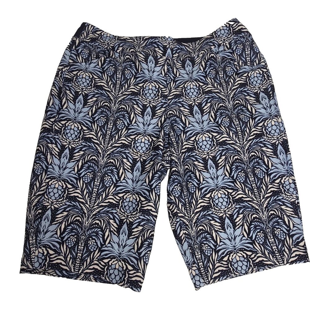Tommy Bahama Golf Tennis Shorts Womens Large Blue Pineapple Active Pickleball